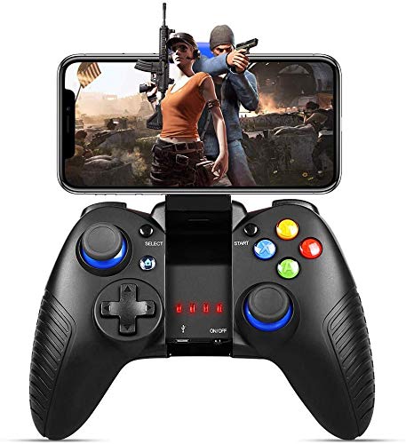 Mando para Android, PowerLead Controlador para iOS/Android, inalámbrico Gamepad de Juegos con Soporte Retráctil, 2.4G Inalámbrico Móvil Mando con Doble Vibración Mando para Android, PowerLead Controlador para iOS/Android, inalámbrico Gamepad de Juegos con Soporte Retráctil, 2.4G Inalámbrico Móvil Mando con Doble Vibración