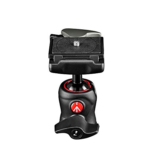 Manfrotto 490 Cabeza de Bola Central para Trípodes, Cabezal de Bola Fluido para Trípodes Ergonómicos y Funcionales, Estabilizador de Cámara, Accesorios de Fotografía, Simple e Intuitivo