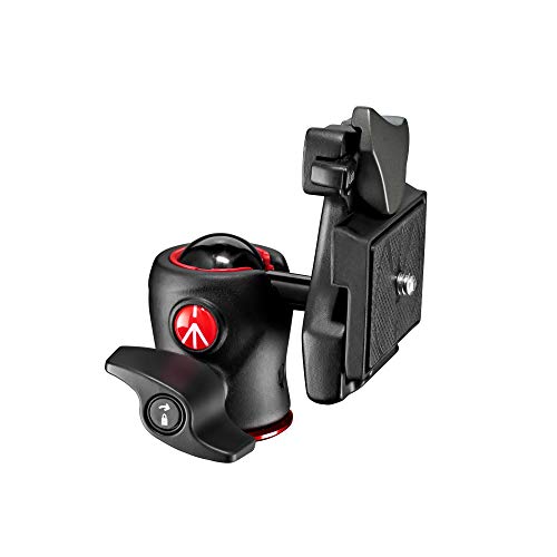 Manfrotto 490 Cabeza de Bola Central para Trípodes, Cabezal de Bola Fluido para Trípodes Ergonómicos y Funcionales, Estabilizador de Cámara, Accesorios de Fotografía, Simple e Intuitivo