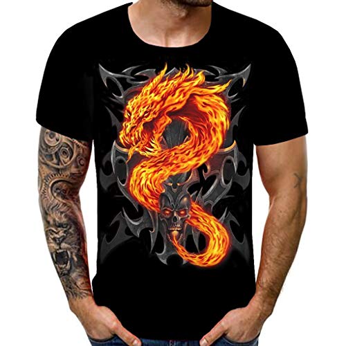 Manga Corta Camiseta Hombres Nuevo Verano Dibujos Animados Bicicleta Patrones Impresos Blusa Superior Tops Calavera 2019 Moda