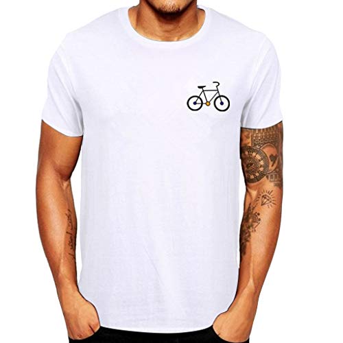 Manga Corta Camiseta Hombres Nuevo Verano Dibujos Animados Bicicleta Patrones Impresos Blusa Superior Tops Calavera 2019 Moda