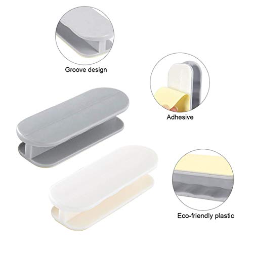 Manija Autoadhesiva,Liwien 8 pcs Manija de Ventana Plastico Pomos Gabinete de Cocina Auxiliar Corredera de Ventana Tiradores de Puerta Autoadhesivos para Cajón Armario Refrigerador(Blanco Gris)