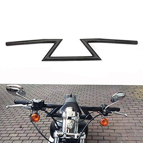 Manillar universal de 22 mm de JFG Racing para Harley Sportster Cruiser XL 883 1200, Chopper Softail Dyna y Street Bob (color negro) Manillar universal de 22 mm de JFG Racing para Harley Sportster Cruiser XL 883 1200, Chopper Softail Dyna y Street Bob (color negro)