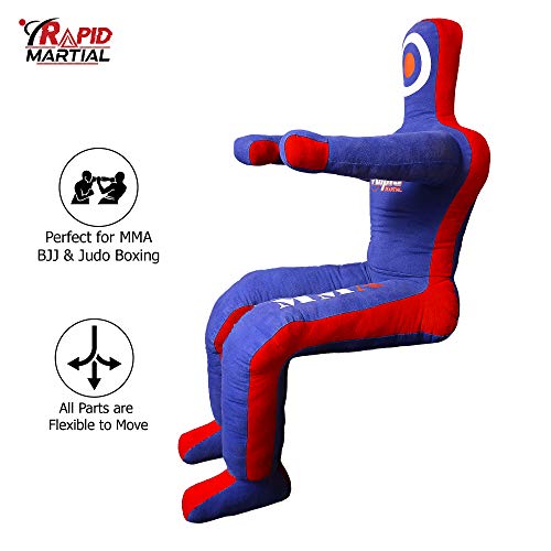 Maniquí de Agarre brasileño para Saco de Boxeo de Artes Marciales de MMA y Defensa Personal (Posición sentada 4 pies) Color Azul sin Relleno Maniquí de Agarre brasileño para Saco de Boxeo de Artes Marciales de MMA y Defensa Personal (Posición sentada 4 pies) Color Azul sin Relleno