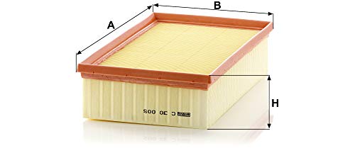 MANN-FILTER C 30 005 Compartimentos de Motor, Amarillo, 36 MANN-FILTER C 30 005 Compartimentos de Motor, Amarillo, 36