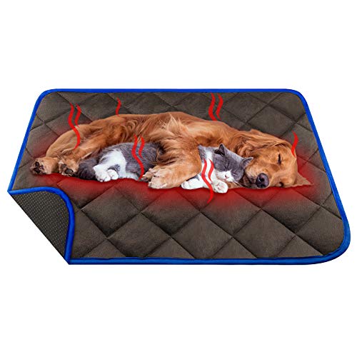 Manta Autocalentable para Gatos & Perros, 90x60cm Talla Grande Almohadilla Térmica Impermeable Antideslizante Lavable Plegable sin Electricidad Ecológico Self Heating Pad para Mascotas, Café Manta Autocalentable para Gatos & Perros, 90x60cm Talla Grande Almohadilla Térmica Impermeable Antideslizante Lavable Plegable sin Electricidad Ecológico Self Heating Pad para Mascotas, Café