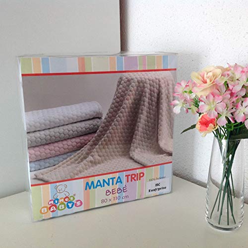 Manta coche bebe, Manta cuna bebe, Regalo Bebe Recién Nacido Medidas 80 x 110 cm ¡100 % GARANTIA DE DEVOLUCION DE SU DINERO! (Celeste)