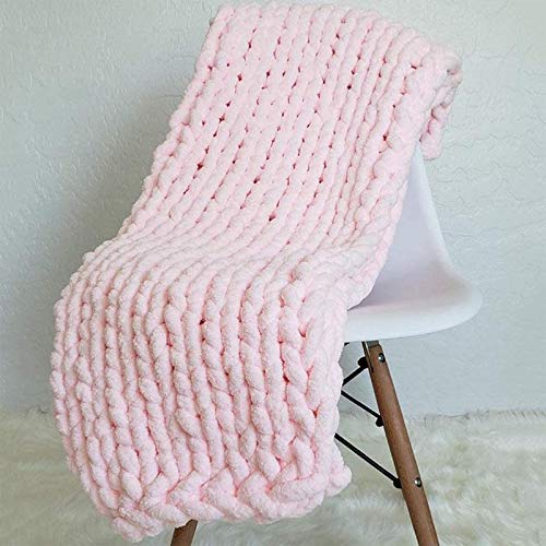 Manta de punto gruesa, súper suave tirar una manta de punto de punto, acogedor, tiro de punto, súper grandes tiros de punto, chenilla, mantas y tiros para sofá, gran manta tejida,Rosado,100*150 CM Manta de punto gruesa, súper suave tirar una manta de punto de punto, acogedor, tiro de punto, súper grandes tiros de punto, chenilla, mantas y tiros para sofá, gran manta tejida,Rosado,100*150 CM