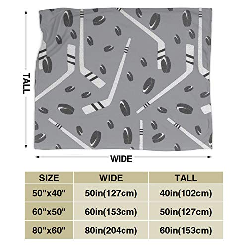 Manta de Tiro de Hockey Gris Manta de Microfibra Ultra Suave, Manta de Cama cálida y Liviana de 60 "x 50" Manta de Tiro de Hockey Gris Manta de Microfibra Ultra Suave, Manta de Cama cálida y Liviana de 60 "x 50"