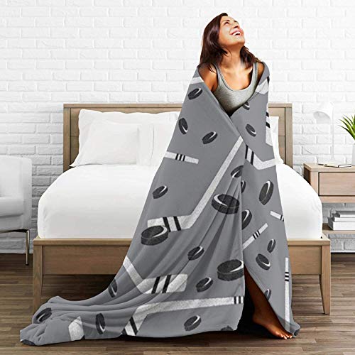 Manta de Tiro de Hockey Gris Manta de Microfibra Ultra Suave, Manta de Cama cálida y Liviana de 60 "x 50" Manta de Tiro de Hockey Gris Manta de Microfibra Ultra Suave, Manta de Cama cálida y Liviana de 60 "x 50"