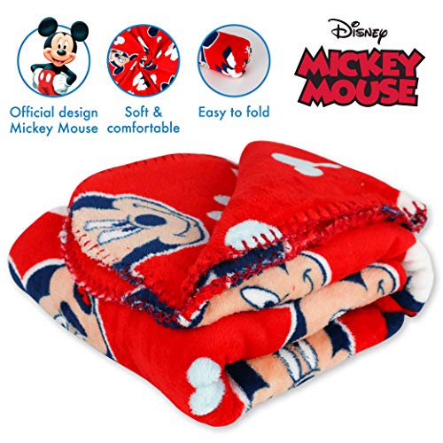 Manta Polar y Bolsa de Agua Caliente, Pack de Mickey Mouse – Manta Infantil Súper Suave y Botella de Agua Caliente para el Frío con Diseño Oficial de Mickey Mouse | Regalos Originales para Niños