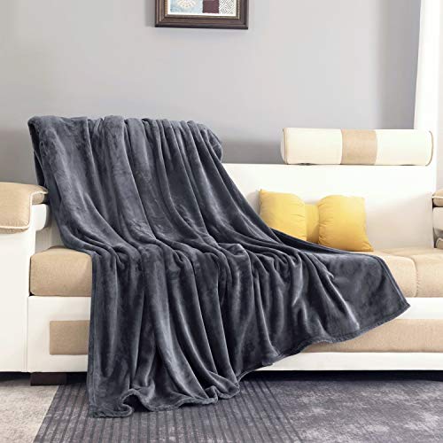 Mantas para Sofa Gris 150 × 200 cm, RATEL Mantas para Cama de Franela Reversible, Mantas Ligeras de 100% Microfibra - Fácil De Limpiar - Extra Suave Cálido