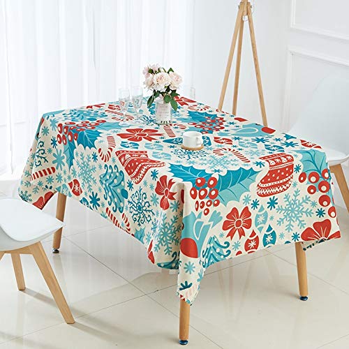 Mantel de Navidad para pañales, rectangular, alce, muñeco de nieve, árbol de decoración, decoración de mesa, mantel A3, 135 x 200 cm Mantel de Navidad para pañales, rectangular, alce, muñeco de nieve, árbol de decoración, decoración de mesa, mantel A3, 135 x 200 cm
