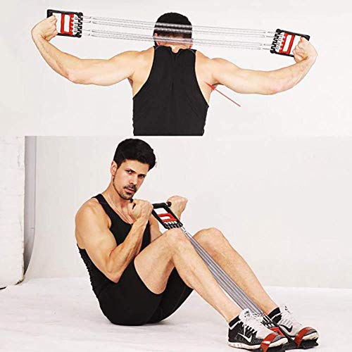 Manyao Extensor de Pecho Pecho ejercitador for los Hombres - 5-Spring Fuerza del Brazo Trainer Ejercicio de Resistencia del Sistema 3 en 1 for Casa Equipo de la Aptitud Entrenamiento de los músculos