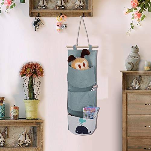 MaoXinTek Bolsa de Almacenamiento para Colgar en la Pared Creativa Plegable Tela de Lino de Algodón Organizadores para el Baño del Dormitorio 2 Piezas MaoXinTek Bolsa de Almacenamiento para Colgar en la Pared Creativa Plegable Tela de Lino de Algodón Organizadores para el Baño del Dormitorio 2 Piezas