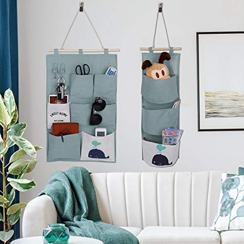 MaoXinTek Bolsa de Almacenamiento para Colgar en la Pared Creativa Plegable Tela de Lino de Algodón Organizadores para el Baño del Dormitorio 2 Piezas MaoXinTek Bolsa de Almacenamiento para Colgar en la Pared Creativa Plegable Tela de Lino de Algodón Organizadores para el Baño del Dormitorio 2 Piezas