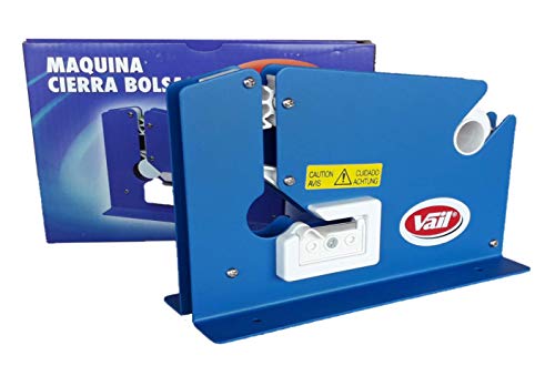 Maquina Cierra Bolsas en Metal Color Azul para Rollos de Cinta Adhesiva de 12 Milimetros Maquina Cierra Bolsas en Metal Color Azul para Rollos de Cinta Adhesiva de 12 Milimetros