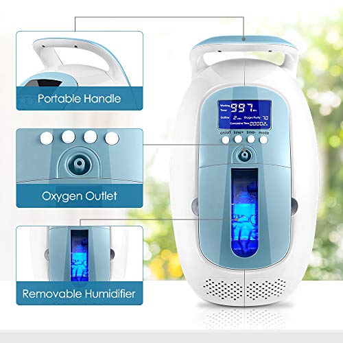 Máquina concentradora de oxígeno de alta concentración de oxígeno Yuwell 93% generador de oxígeno doméstico con un kit de combinación de atomización para la absorción de oxígeno a largo plazo