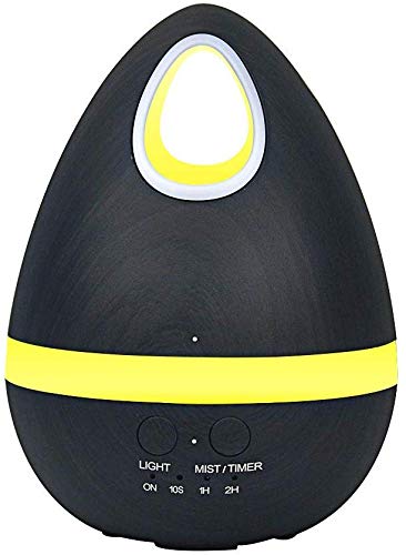 Máquina de Aromaterapia de Huevo Creativa Mini Luz de Noche Colorida Humidificador de Aromaterapia de Grano de Madera Máquina de Extensión Ultrasónica, QiXian, Madera clara