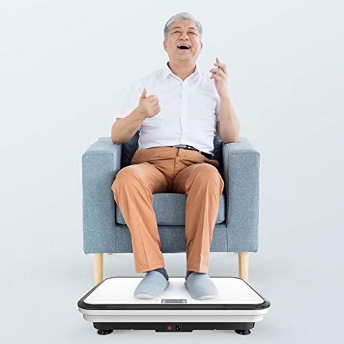 Máquina De Ejercicios con Placa Vibratoria - Plataforma De Ejercicios con Vibración para Todo El Cuerpo 99 Niveles Ajustables (Color : Blanco, Size : 62.4 * 11.5 * 36.4cm)