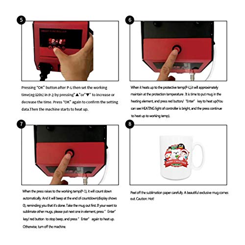 Máquina de impresión por sublimación por sublimación para tazas de 11 oz, 6 oz / 10 oz / 11 oz / 12 oz, 4 en 1, máquina de impresión digital por sublimación de transferencia de calor