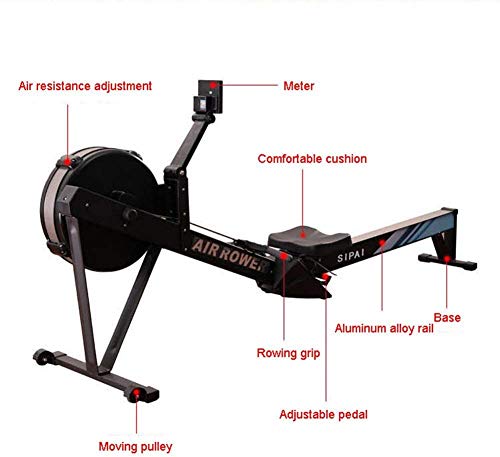 Máquina de remo, Cadena de acero de control magnético de resistencia al viento, Máquina de remo de resistencia Brazo abdominal para el pecho Equipo de fitness aeróbico adecuado para ejercicio físico