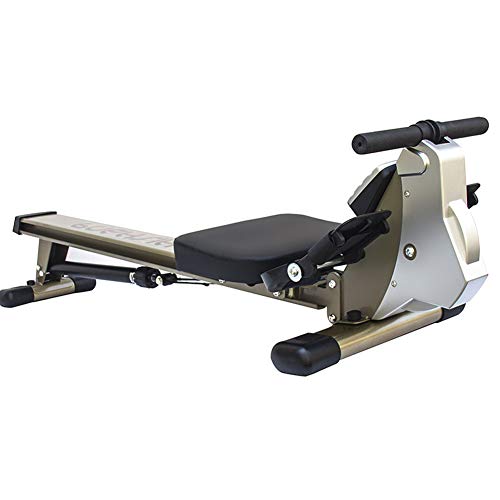 Máquina de remo plegable, sistema de freno magnético sin mantenimiento y Air Rower silencioso, 12 niveles de resistencia ajustable, monitor LCD de computadora de entrenamiento, equipo de fitness