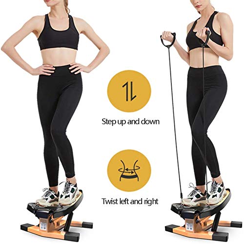 Máquina De Step Swing Stepper,Swing Stepper,Stepper Up-Down De con Pantalla Multifuncional E Cuerdas De Resistencia,para Hacer Ejercicio Gluteos Y Cardio