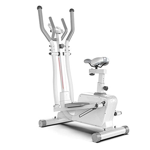 Máquina Elíptica, Bicicleta Elíptica, Bicicleta Elíptica Magnética, con Soporte para Tableta 16 y Perfiles de Resistencia al Deslizamiento del Pedal, para Hombres y Mujeres, Blanco, Quema Grasa