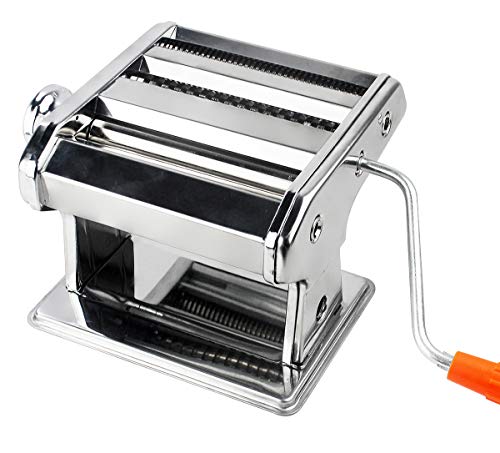 Maquina para Hacer Pasta Fresca Fabricante de Fideos o Tallarines de Acero Inoxidable 3 en 1 Manual con Manivela 9 Velocidades