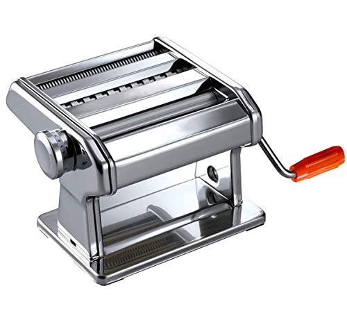 Maquina para Hacer Pasta Fresca Fabricante de Fideos o Tallarines de Acero Inoxidable 3 en 1 Manual con Manivela 9 Velocidades