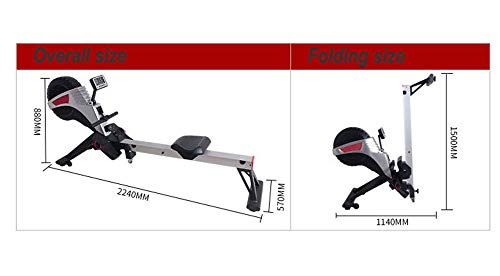 Máquinas de remo Freedom Air Rower-Ajuste de 8 velocidades Resistencia al viento + Reluctancia Máquina de remo superior plegable + Correa de pecho inalámbrica Garantía de 90 días ( color : Red )