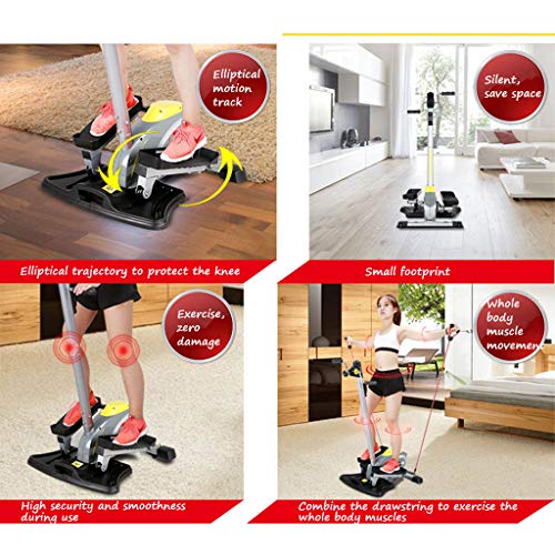 Máquinas de step Paso a Paso Mini máquina elíptica multifunción Paso a Paso silencioso máquina de Adelgazamiento para Adelgazar Paso a Paso para Hacer Ejercicio físico Carga 90KG