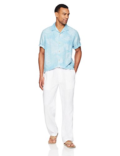 Marca Amazon - 28 Palms Linen Drawstring Pant pantalones casuales, blanco, Medium/30" Inseam