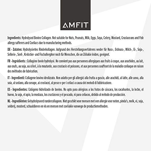 Marca Amazon - Amfit Nutrition Proteína de colágeno, sabor natural, 454 g (anteriormente PBN)