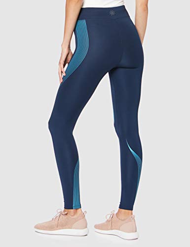 Marca Amazon - AURIQUE Bal181la18 - leggings deporte mujer Mujer, Azul (Dress Blue/Barrier Reef), 36, Label:XS