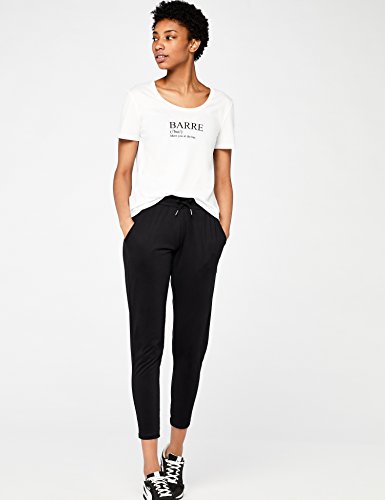 Marca Amazon - AURIQUE Camiseta Deportiva con Eslogan Mujer, Blanco (White (Barre)), 38, Label:S Marca Amazon - AURIQUE Camiseta Deportiva con Eslogan Mujer, Blanco (White (Barre)), 38, Label:S