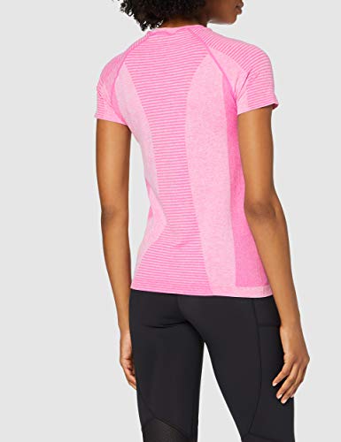 Marca Amazon - AURIQUE Camiseta Deportiva sin Costuras Mujer, Rosa (Pink Marl), 44, Label:XL