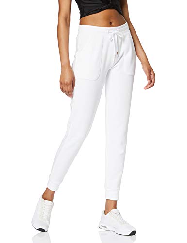 Marca Amazon - AURIQUE Jogger - Pantalones Mujer, Blanco (White), 42, Label:L