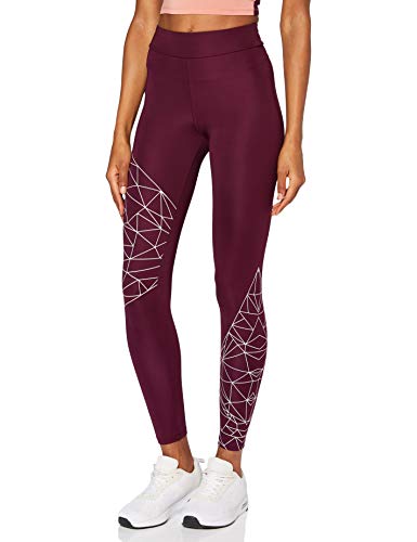 Marca Amazon - AURIQUE Leggings de Deporte con Estampado Óptico Mujer, Morado (Pickled Beet/Lotus), 42, Label:L Marca Amazon - AURIQUE Leggings de Deporte con Estampado Óptico Mujer, Morado (Pickled Beet/Lotus), 42, Label:L