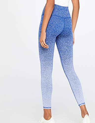 Marca Amazon - AURIQUE Leggings para Yoga con Degradado Mujer, Azul (Blue), 42, Label:L