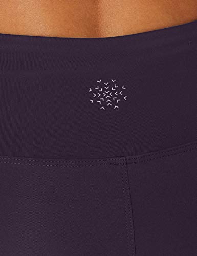 Marca Amazon - AURIQUE Mallas de Deporte con Panel de Rejilla Mujer, Morado (Nightshade), 40, Label:M