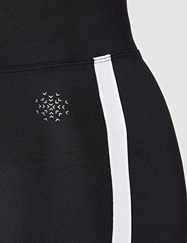 Marca Amazon - AURIQUE Mallas de Deporte Cortas con Banda Lateral Mujer, Negro (Black), 44, Label:XL Marca Amazon - AURIQUE Mallas de Deporte Cortas con Banda Lateral Mujer, Negro (Black), 44, Label:XL