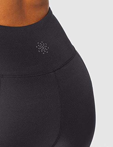 Marca Amazon - AURIQUE Mallas de Deporte de Tiro Alto con Banda Lateral Mujer, Negro (Black/White), 38, Label:S Marca Amazon - AURIQUE Mallas de Deporte de Tiro Alto con Banda Lateral Mujer, Negro (Black/White), 38, Label:S