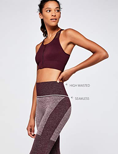 Marca Amazon - AURIQUE Mallas de Deporte sin Costuras de Tiro Alto Mujer, Rojo (Port Royale), 38, Label:S Marca Amazon - AURIQUE Mallas de Deporte sin Costuras de Tiro Alto Mujer, Rojo (Port Royale), 38, Label:S