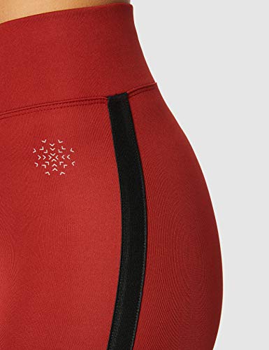 Marca Amazon - AURIQUE Mallas de Entrenamiento 7/8 con Banda Lateral Mujer, Rojo (Red Dhalia), 40, Label:M Marca Amazon - AURIQUE Mallas de Entrenamiento 7/8 con Banda Lateral Mujer, Rojo (Red Dhalia), 40, Label:M