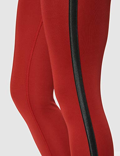 Marca Amazon - AURIQUE Mallas de Entrenamiento 7/8 con Banda Lateral Mujer, Rojo (Red Dhalia), 40, Label:M Marca Amazon - AURIQUE Mallas de Entrenamiento 7/8 con Banda Lateral Mujer, Rojo (Red Dhalia), 40, Label:M
