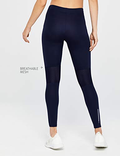 Marca Amazon - AURIQUE Mallas Largas de Deporte Mujer, Azul (Navy), 40, Label:M Marca Amazon - AURIQUE Mallas Largas de Deporte Mujer, Azul (Navy), 40, Label:M