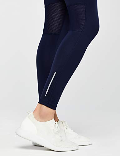 Marca Amazon - AURIQUE Mallas Largas de Deporte Mujer, Azul (Navy), 40, Label:M