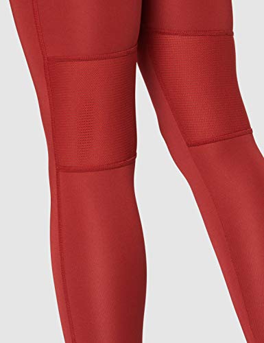 Marca Amazon - AURIQUE Mallas Largas de Deporte Mujer, Rojo (Red Dhalia), 38, Label:S